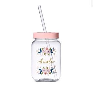 Floral “Bride Tribe” 16 oz. Plastic Mason Jar | Bride Tribe  | Bridesmaid Gifts
